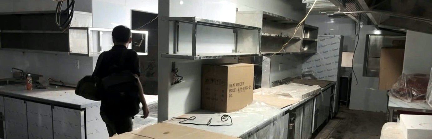 AVC installing a stainless commercial kitchen