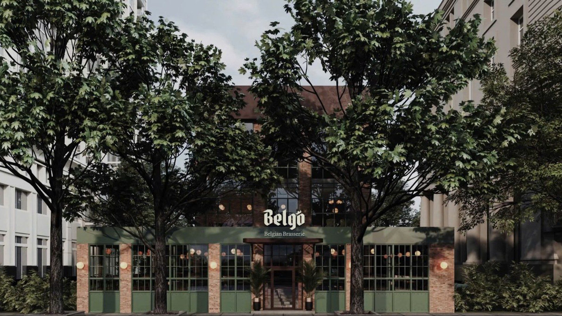 Belgo — Belgian Brasserie — AVC storefront and completed kitchen, 222–224 My Hoang, Phu My Hung, Tan Hung, Ho Chi Minh City